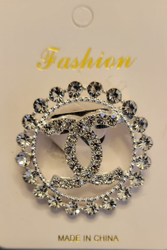 Charming Carla's Brooch 104- silver & rhinestone